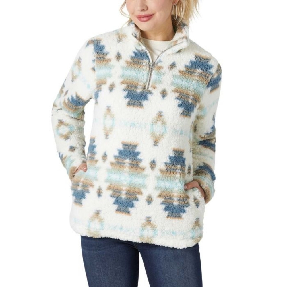 Wrangler‎ Sherpa Fleece Quarter Zip Pullover Sweater